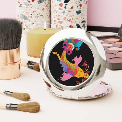 Golden Koi Compact Mirror – Lucky Swim & Vibrant Fortune