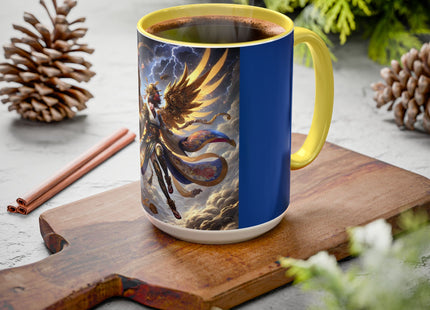 Valkyrie Descending Through Storm Colorful Mugs (11oz, 15oz)