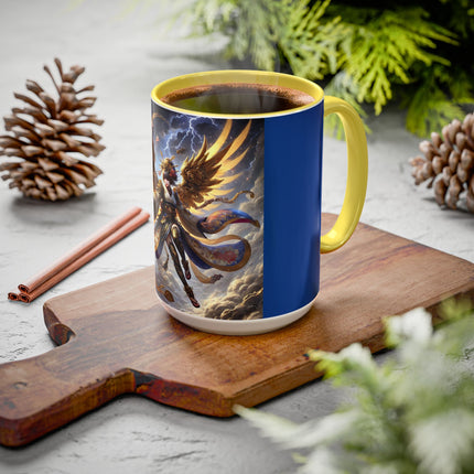 Valkyrie Descending Through Storm Colorful Mugs (11oz, 15oz)