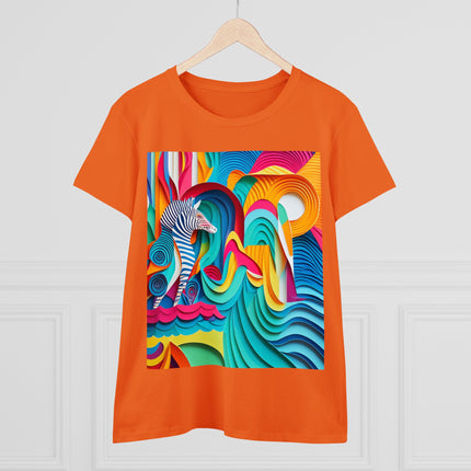 Surfing Zebra Women's Midweight Cotton Tee