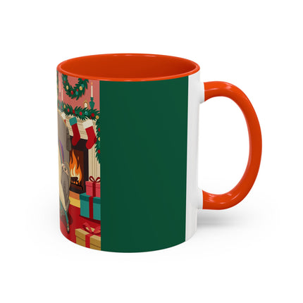 🖤🔥 The Lady Of The Christmas Hearth Colorful Mug – Art Deco Holiday Elegance