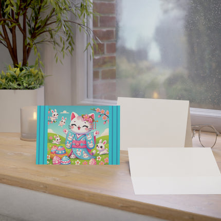 Springtime Kitten’s Easter Joy Greeting Cards (1, 10, 30, and 50pcs)