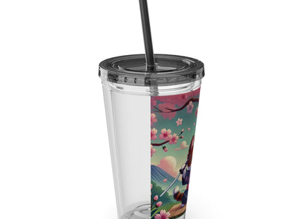 Samurai Kitten Sunsplash Tumbler with Straw, 16oz