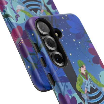 🌸🐦 The Lady Of The Midnight Bird Garden Phone Case – Art Deco Floral Fantasy