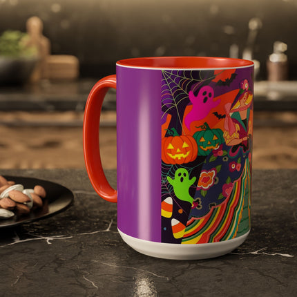 🌈👻 The Rainbow Ghost Masquerade Colorful Mug – Colorful Halloween Charm
