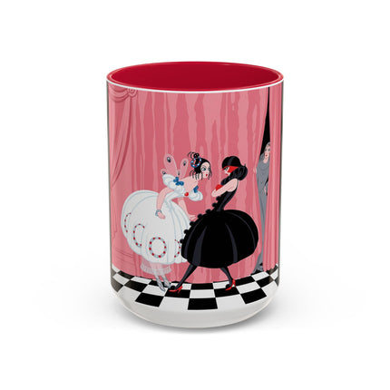 The Ladies Behind The Velvet Curtain Colorful Mugs – Art Deco Theatrical Elegance