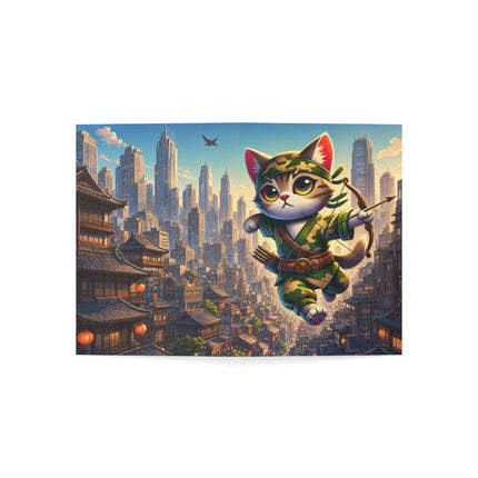 🐱🏹 The Little City Archer Greeting Card – Whimsical Animal Adventure