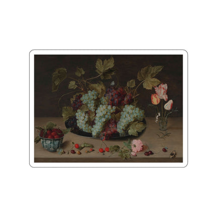 Still-life with Grapes, Flowers, & Berries by Isaak Soreau Die-Cut Stickers (5 Sizes)