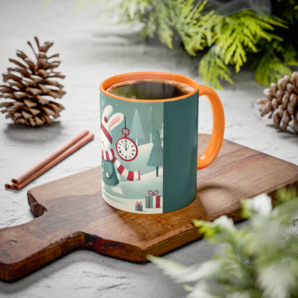 Candy Cane Timekeeper Bunny Colorful Mugs (11oz, 15oz)