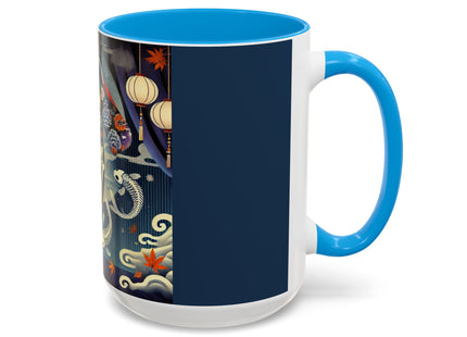 Skeleton Kabuki Performer Colorful Mugs (11oz, 15oz)
