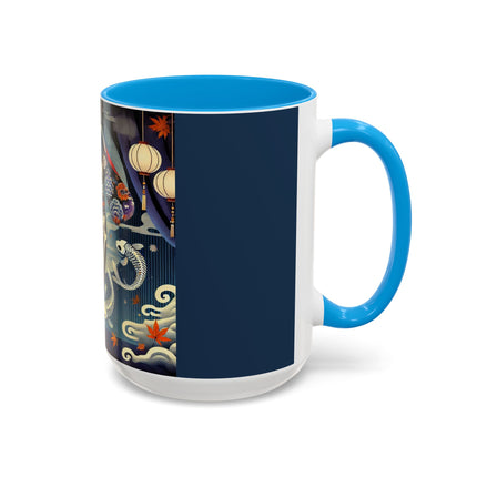Skeleton Kabuki Performer Colorful Mugs (11oz, 15oz)