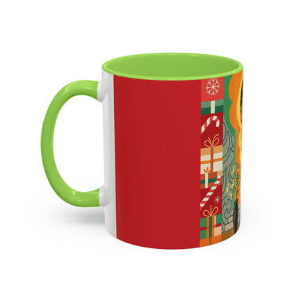 ❤️ The Lady Of The Candlelit Christmas Alcove Colorful Mug – Art Deco Holiday Elegance