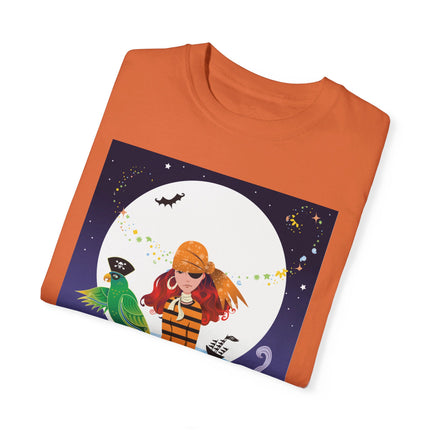 Moonlit Pirate Halloween Unisex Garment-Dyed T-shirt