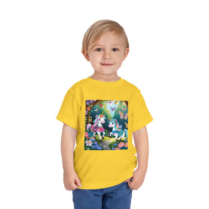 Baby Unicorns and Fluttering Butterflies Toddler Short Sleeve Tee