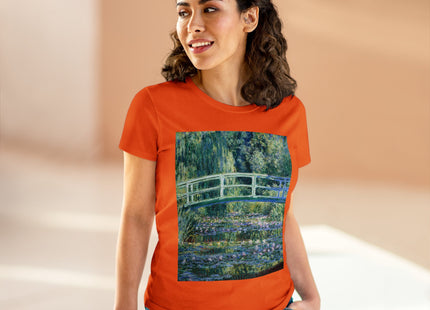 Water Lilies and Japanese Bridge by Claude Monet Women's Midweight Cotton Tee
