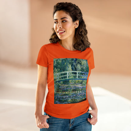 Water Lilies and Japanese Bridge by Claude Monet Women's Midweight Cotton Tee
