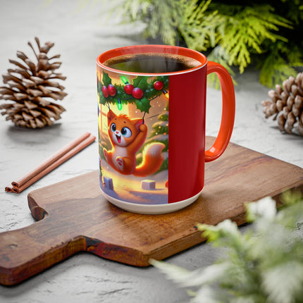 Naughty or Nice Kitten Christmas Colorful Mugs (11oz, 15oz)