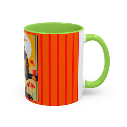 Black Cat in Kimono Colorful Mugs, 11oz