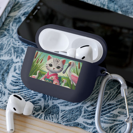 Geisha Kitten Strolls Among the Spoonbills AirPods and AirPods Pro Case