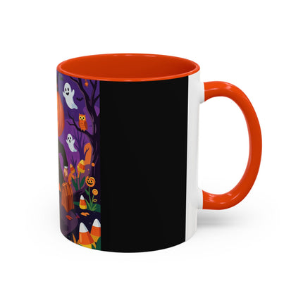 🎃🏮 The Pumpkin Gentleman's Moonlit Stroll Colorful Mug – Whimsical Halloween Charm