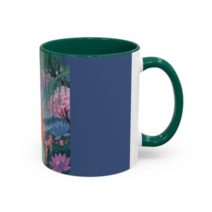 The Lady Of The Cherry Blossoms Colorful Mugs – Art Deco Spring Elegance