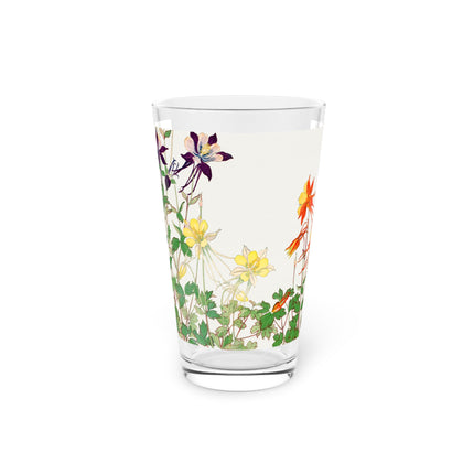 Aquilegia Flowers by Tanigami Kônan Glass, 16oz