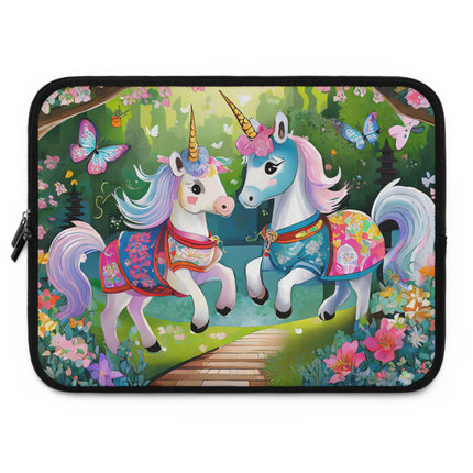 Baby Unicorns and Fluttering Butterflies Laptop Sleeve