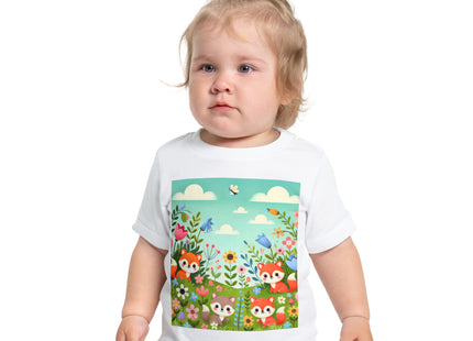 Fox Cubs in Bloom Baby Short Sleeve T-Shirt