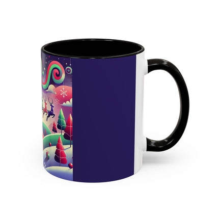Festive Reindeer Flight Colorful Mugs (11oz, 15oz)