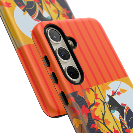 Black Cat in Kimono Phone Cases