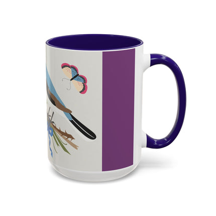 Bluebird & Butterfly Colorful Mugs – Spring Harmony & Delicate Beauty