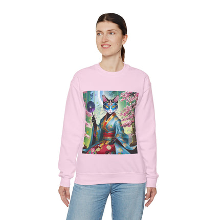 Cyberpunk Geisha Unisex Heavy Blend™ Crewneck Sweatshirt