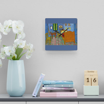 The Bedroom by Vincent van Gogh Acrylic Wall Clock, Round and Square