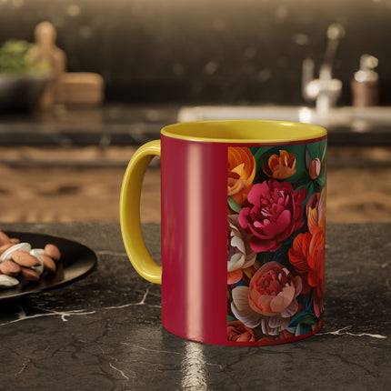 Peonies in Full Bloom Colorful Mugs (11oz, 15oz)