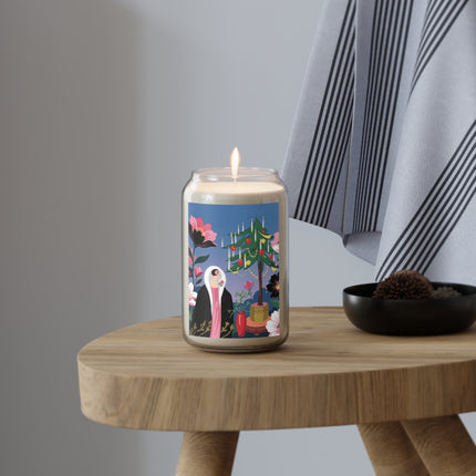 🌹🎄 The Lady Of The Candlelit Rose Tree Scented Soy Candle – Art Deco Christmas Garden