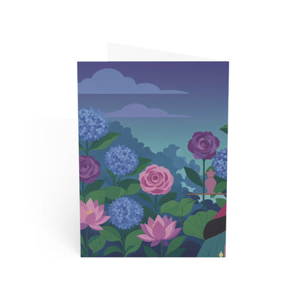 🌹💎 The Lady Of The Perfumed Garden Greeting Card – Art Deco Floral Elegance