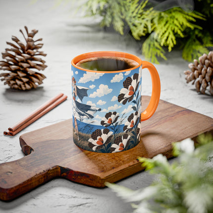 🌊🌼 The Windswept Seaside Promenade Colorful Mug – Art Deco Coastal Elegance