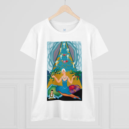 Art Deco Christmas Elegance Women's Midweight Cotton Tee