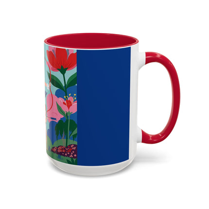 The Lady Of The Scarlet Bow Colorful Mugs – Art Deco Botanical Archer Elegance