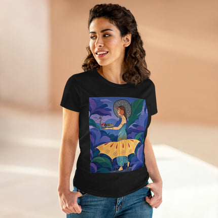 🦋🌿 The Butterfly Garden Offering Cotton Tee – Art Deco Botanical Fantasy