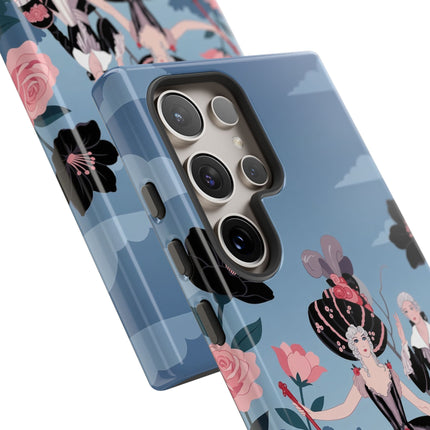 🌹🎭 The Rose Masquerade Promenade Phone Case – Art Deco Floral Elegance