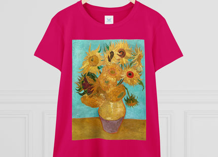 Vase with Twelve Sunflowers by Vincent van Gogh Women's Midweight Cotton Tee