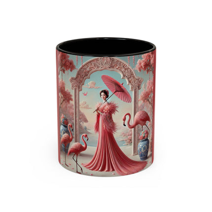 Petals, Porcelain, and Flamingos Colorful Mugs (11oz, 15oz)