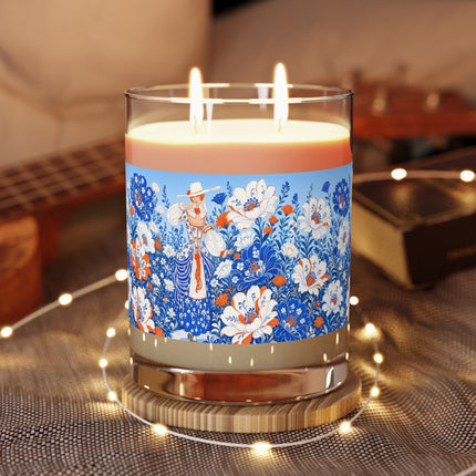 🌸💙 The Lady Of The Blue Blossom Garden Scented Candle – Art Deco Floral Elegance