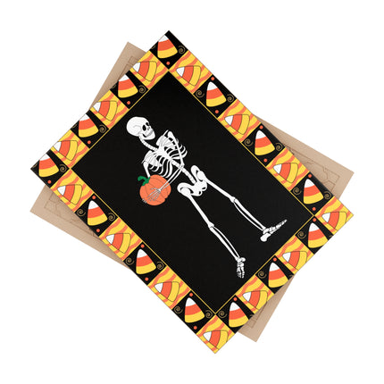 Candy Corn Skeleton Ceramic Tile