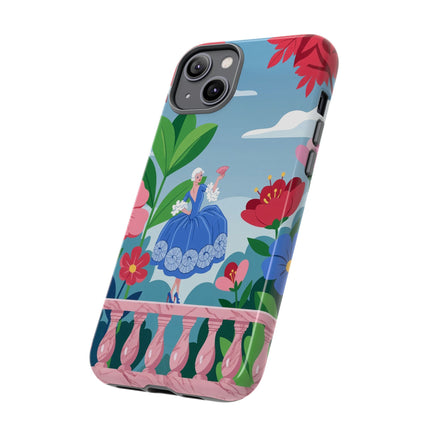 🌺🪭 The Lady Of The Grand Flower Terrace Phone Case – Art Deco Garden Elegance