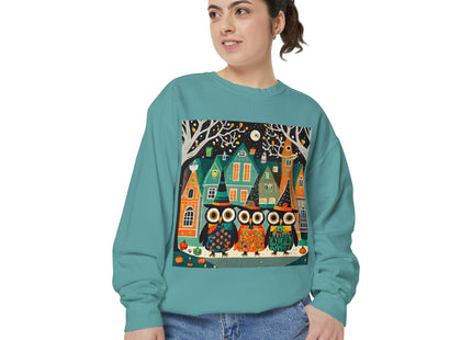 Night of the Trick-or-Treating Owlets Unisex Garment-Dyed Sweatshirt