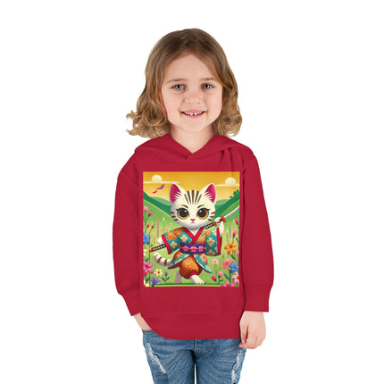 Samurai Kitten Toddler Pullover Fleece Hoodie