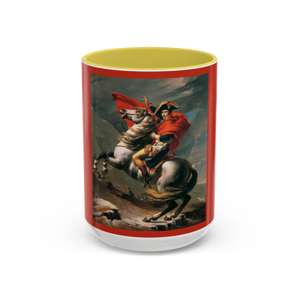 Napoleon Crossing the Alps by Jacques-Louis David Colorful Mugs (11oz, 15oz)