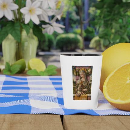 Madonna and Child by Carlo Crivelli Ceramic Shot Glass